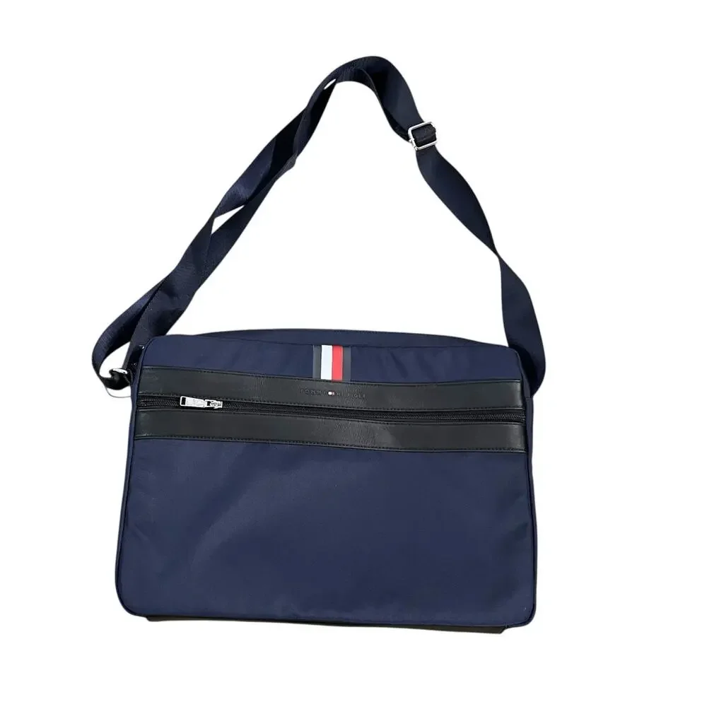 Tommy Hilfiger Smart Nylon Navy Blue Messenger Laptop Crossbody Bag Unisex